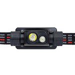 Lanterna LED frontala PNI Adventure F80 Dual Led, 1000lm, IP68, Acumulator 2200mAh, negru