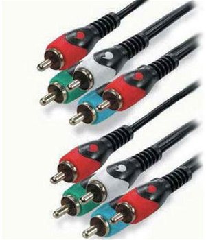 Cablu OEM 02-0477, 5 x RCA tata - 5 x RCA tata, 5 m (Negru)