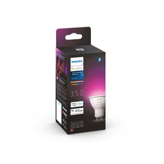 Bec LED RGB inteligent Philips Hue, Bluetooth, Zigbee, GU10, 5W, 350 lm, lumina alba si colorata (2000-6500K)
