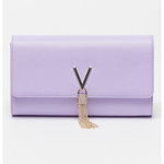 Valentino Bags, Geanta-plic de piele ecologica Divina, Roz metalizat