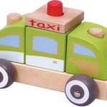Masinuta taxi pentru copii, iBOX, Lemn, Verde