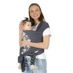 Sistem de purtare pentru copii wrap elastic, + 0 luni, Grey, SeviBebe
