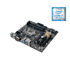Placa de baza Asus H110M-C, Socket 1151, mATX, Shield, Cooler + Procesor i7-6700 3.40-4.00GHz, ASUS