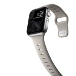 Curea rezistenta la apa NOMAD Sport Slim Strap compatibila cu Apple Watch 4/5/6/7/8/SE/Ultra 42/44/45/49mm, M/L, Bej, NOMAD