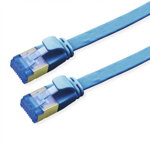 Cablu de retea RJ45 extra flat FTP cat.6A 0.5m Albastru, Value 21.99.2150, Value