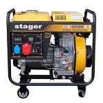 Generator STAGER YDE6500E3 1158006500E3, open frame, 6.3 kW, trifazat, diesel, pornire la cheie, STAGER