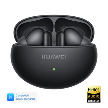 Casti In-Ear Huawei FreeBuds 6i, True Wireless, Hybrid ANC, Bluetooth, Black