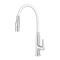 Baterie de bucatarie, Ferro, Zumba Slim 2F, cu pipa flexibila, alb