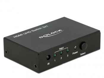 Switch HDMI 3 porturi cu telecomanda UHD 4K, Delock 18683, Delock