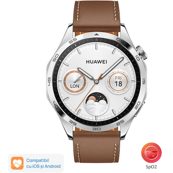 Smartwatch Huawei Watch GT 4 46mm Brown Leather Strap