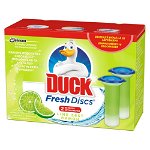 Rezerve odorizant gel Duck Fresh Discs Lime, pentru vasul toaletei  12 discuri