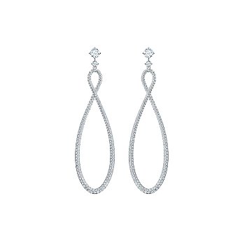 Infinity hoop pierced earrings 5518878, Swarovski