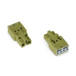 Plug; 2-pole; Cod. B; 4,00 mm²; light green, Wago