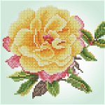 Tablou cu diamante –Trandafir galben înflorit, 23 x 25 cm, edituradiana.ro