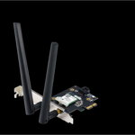 ASUS PCE-AX1800 Wifi AX1800 Bluetooth 5.2 PCIe adapter, WI-FI 6, WPA3, OFDMA. MU-MIMO, Standarde retea: WiFi 6 (802.11ax), Viteza: 1800Mbps, 2 x antene externe., ASUS