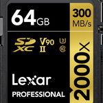 Lexar SDXC Pro 2000X UHS-II U3 R300/W260 (V90) 64GB, LEXAR