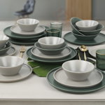Set de cină din ceramică Nordic, Verde, 15x5x15 cm, Keramika