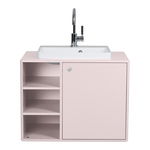 Dulap cu chiuvetă fără baterie roz suspendat 80x62 cm Color Bath – Tom Tailor, Tom Tailor