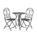 Set gradina masa cu 2 scaune, Metal, Negru, Garden, CLICK