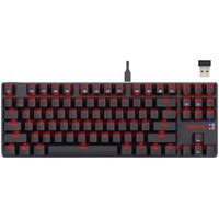 Tastatura gaming mecanica wireless Redragon Mahoraga neagra iluminare rosie switch-uri rosii