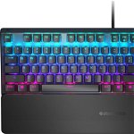 Tastatura gaming SteelSeries Apex 5, iluminare RGB, contacte mecanice hybrid-blue, display OLED, Negru, SteelSeries