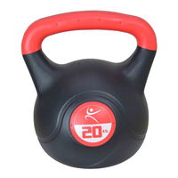 Kettlebell Vinil - 20 Kg, Negru-Rosu