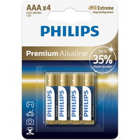Baterii Premium Alkaline AAA 4-BLISTER, Philips