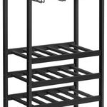 Suport Sticle Vin, Nancy's Geneva Wine Rack, PAL/Otel, 20 sticle, 50 x 32 x 100 cm, Negru/Maro