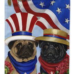 Caroline`s Treasures Carolines Comori PPP3154CHF Pug STATELE UNITE ALE AMERICII Flag Canvas House Size Multicolore Large, 