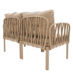 Set de gradina masa si scaune set 4 bucati model Intricate plastic culoare cappuccino, bej perna antic, Pako World