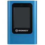 SSD extern, Kingston, IronKey Vault Privacy 80, 960 GB, USB 3.2 Gen 1, Albastru