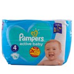 Pampers new baby, nr. 4 Active Baby pentru copii, GIANT PACK, 76 buc, 9-14 kg, Pampers