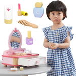 Viga Toys Viga Różowa Toaletka Drewniana Do Makijażu z Lustrem + Akcesoria, Viga Toys