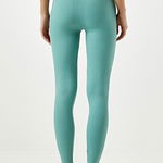 Colanti fitness Slim Vibes, aspect tetra si banda lata in talie cu efect modelator, Turquoise, FashionForYou