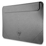Husa laptop Guess, Saffiano Triangle Metal Logo pentru Laptop intre 13 si 14 inch, Argintiu