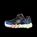 Skechers, Pantofi sport cu inchidere velcro S Lights Flex-Glow Bolt, Albastru/Negru