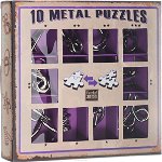 10 Metal Puzzles Set - Albastru, Eurekakids