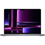 Laptop Apple Pro 14 2023, 14.2 inch Liquid Retina XDR, Apple M2 Max (CPU 12-core, GPU 30-core, Neural Engine 16-core), 64GB RAM, 1TB SSD, Mac OS Ventura, Gri