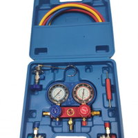 Trusa verificat AC cu 2 manometre 2 Robineti 2 mufe si 3 furtune 90cm pentru aer conditionat  / Freon, GAVE