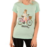 Tricou turcoaz Beautiful Life - cod 43684, 