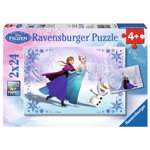Puzzle Ravensburger Frozen Surori pentru Totdeauna, 2x24 PIESE, Ravensburger