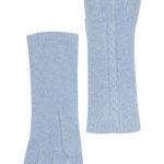 Accesorii Femei Portolano Cable Knit Cashmere Gloves Baby Blue