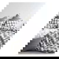 Lenjerie de pat alb-gri din bumbac pentru pat dublu-extins și cearceaf 200x220 cm – Mila Home, Mila Home