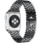 Curea pentru Apple Watch Black Jewelry iUni 44mm Otel Inoxidabil