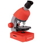 Microscop optic Bresser Junior 40x-640x, 3 obiective incluse, Rosu
