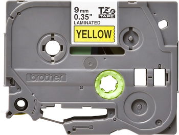 TZE-621 LAMINATED TAPE 9MM 8M/BLACK ON YELLOW