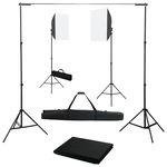 Kit studio foto cu lumini softbox și fundal