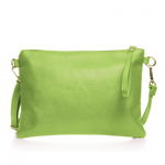 Geanta plic crossbody verde praz, din piele naturala, Shopika