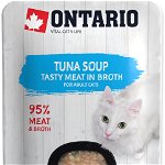 ONTARIO Plic pentru pisici adulte, Supă cu Ton şi Legume 40g, Ontario