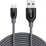 PowerLine+ Premium USB Male la microUSB Male, 1.8 m, Grey, Anker